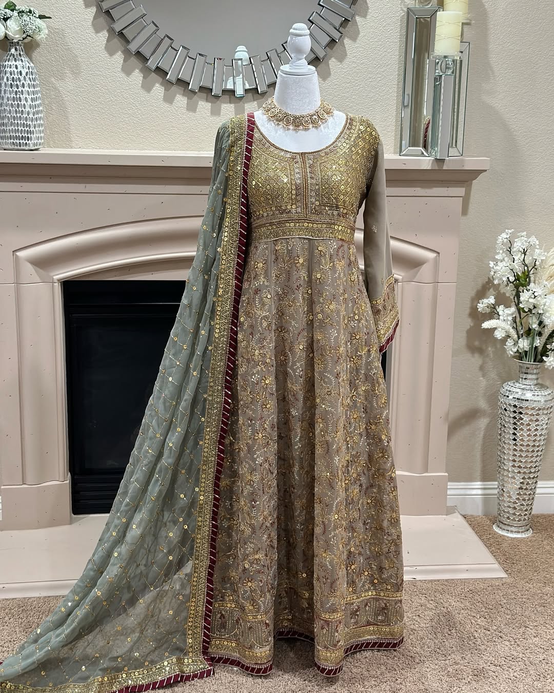 Floral Band Maxi Gown