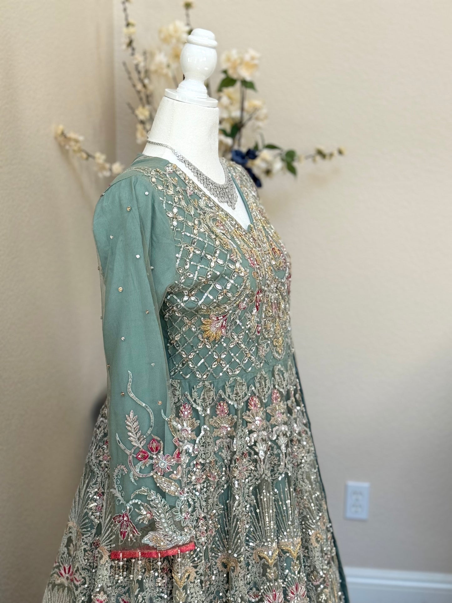 Pastel Teal Maxi Gown