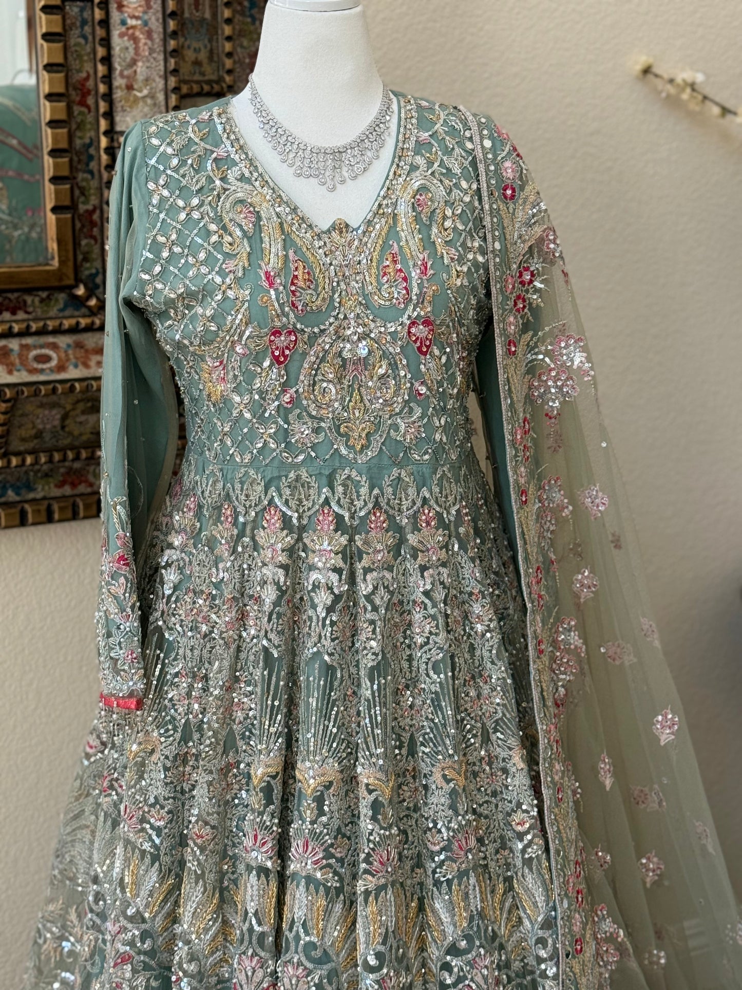Pastel Teal Maxi Gown