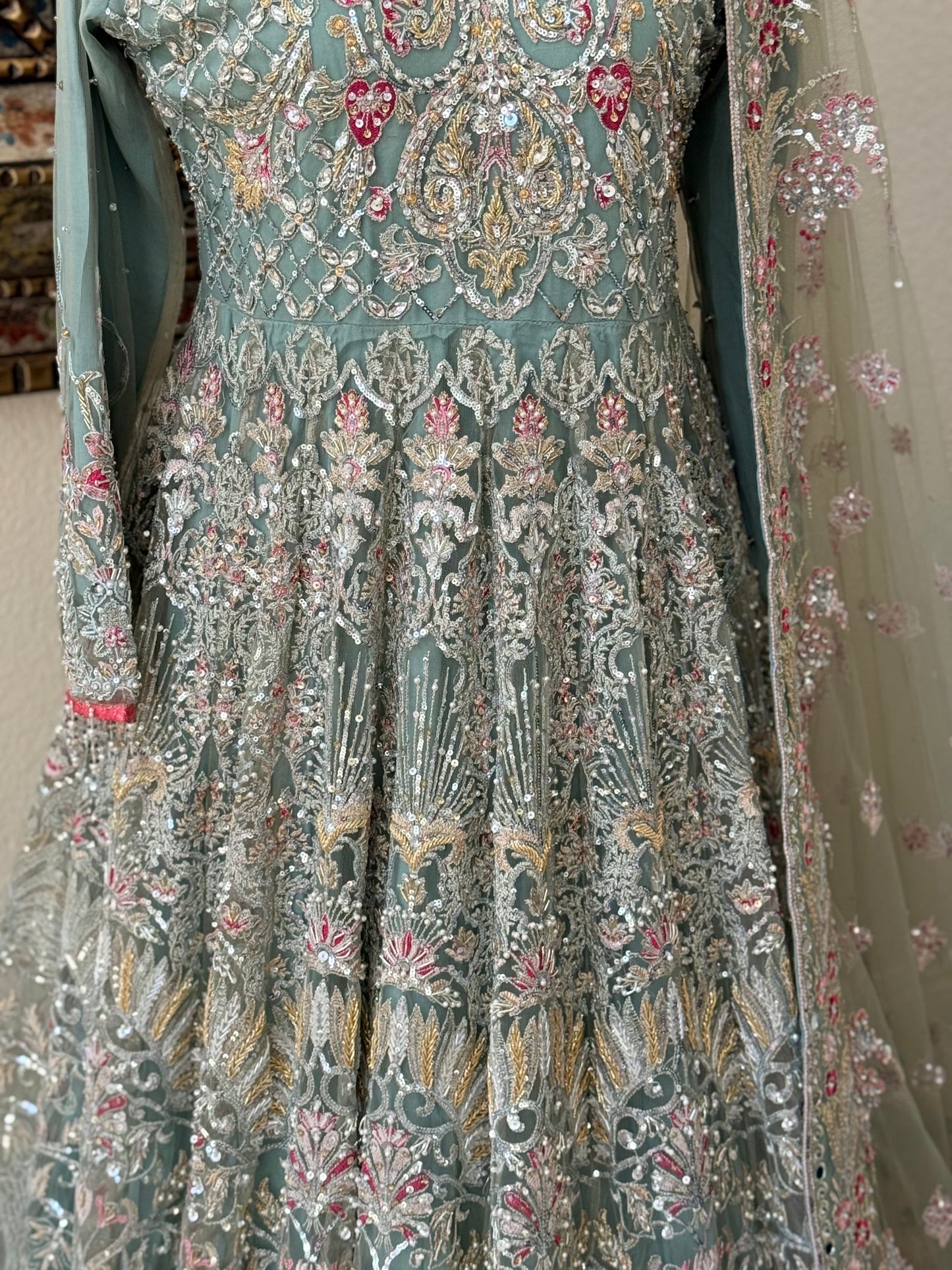 Pastel Teal Maxi Gown