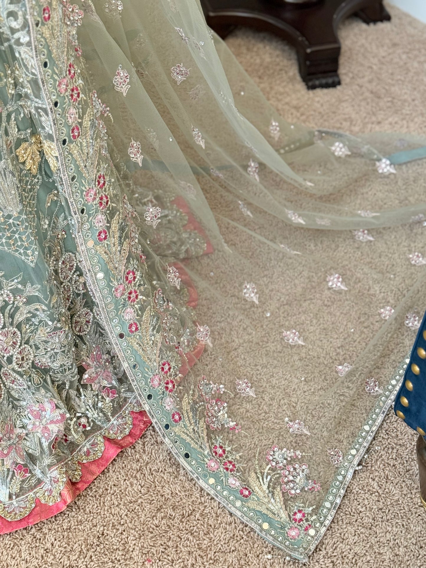 Pastel Teal Maxi Gown