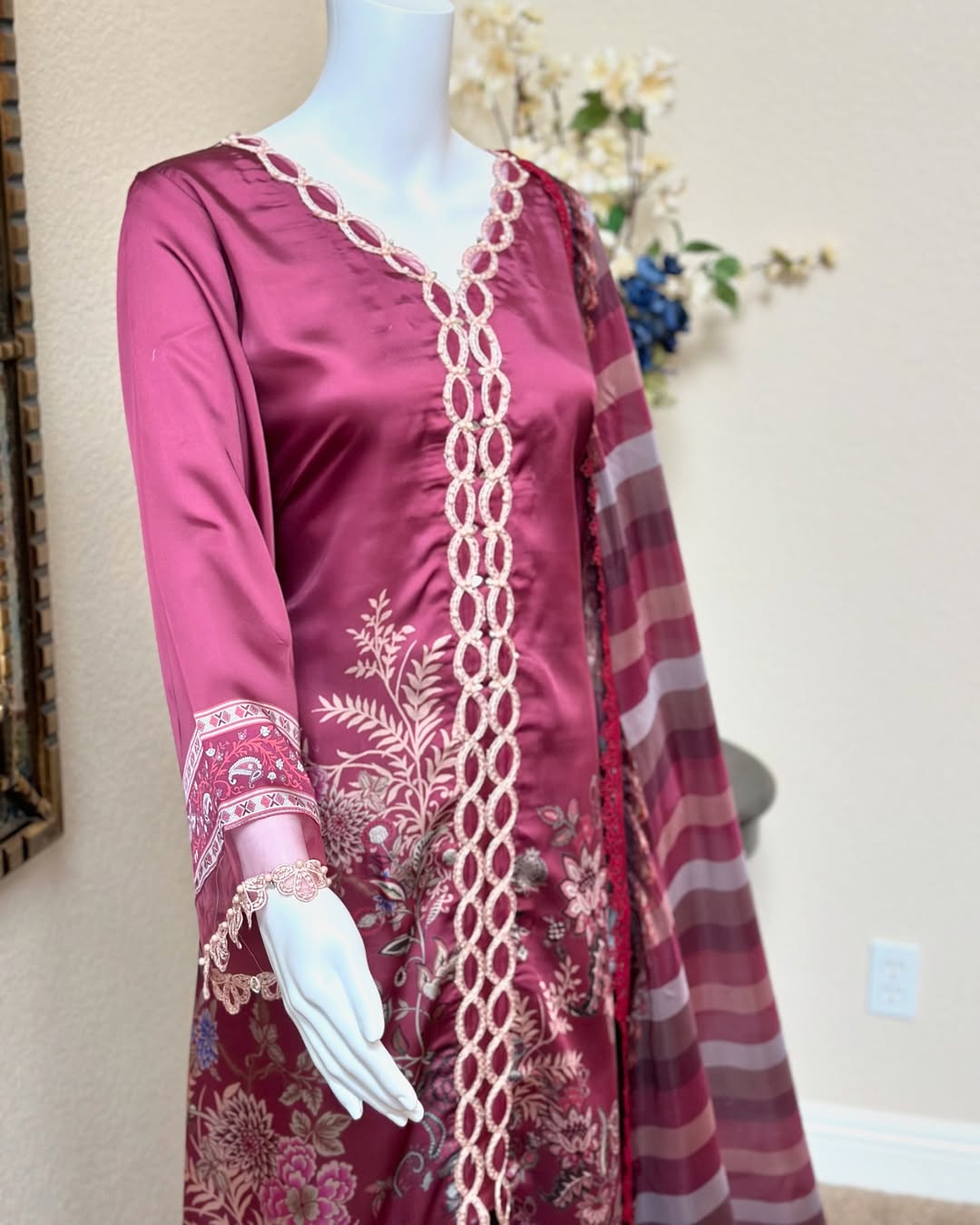 A-Line Silk Frock With Trouser