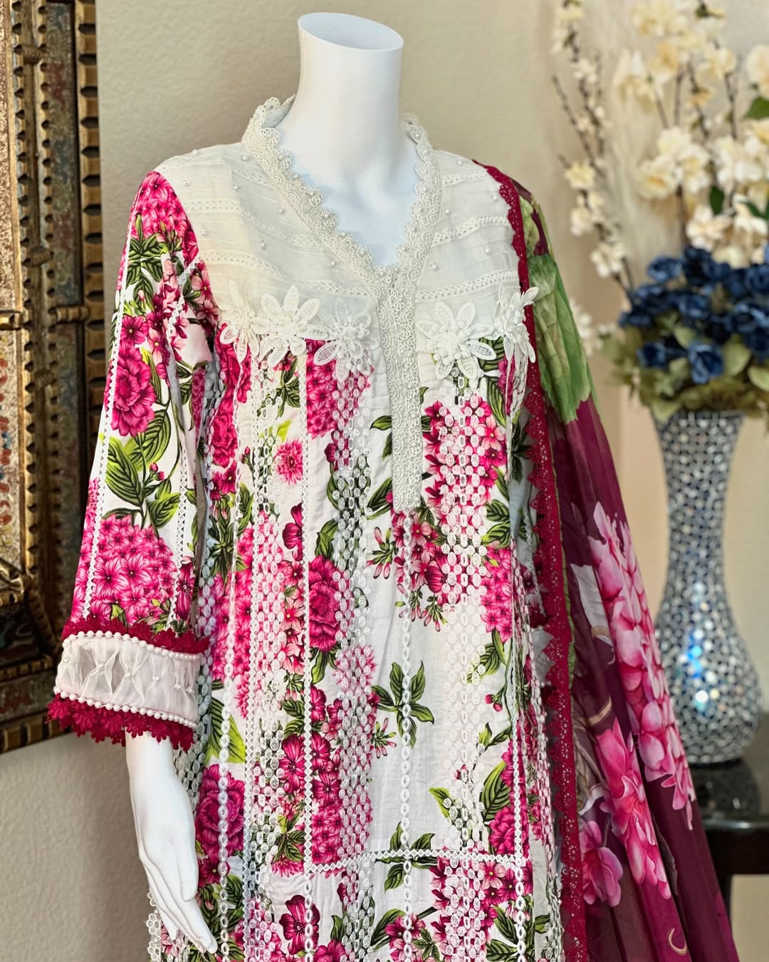 Floral Kameez with trouser