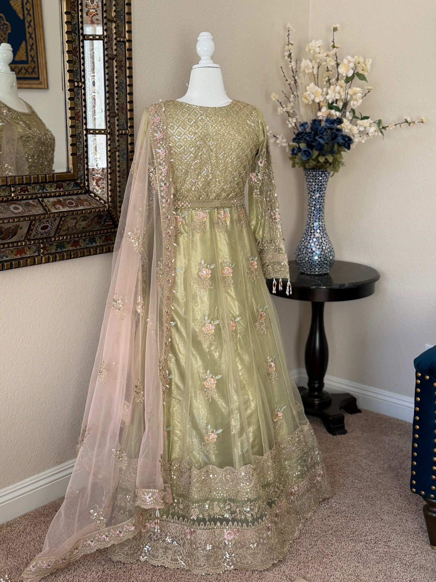 Pastel Green Maxi Gown