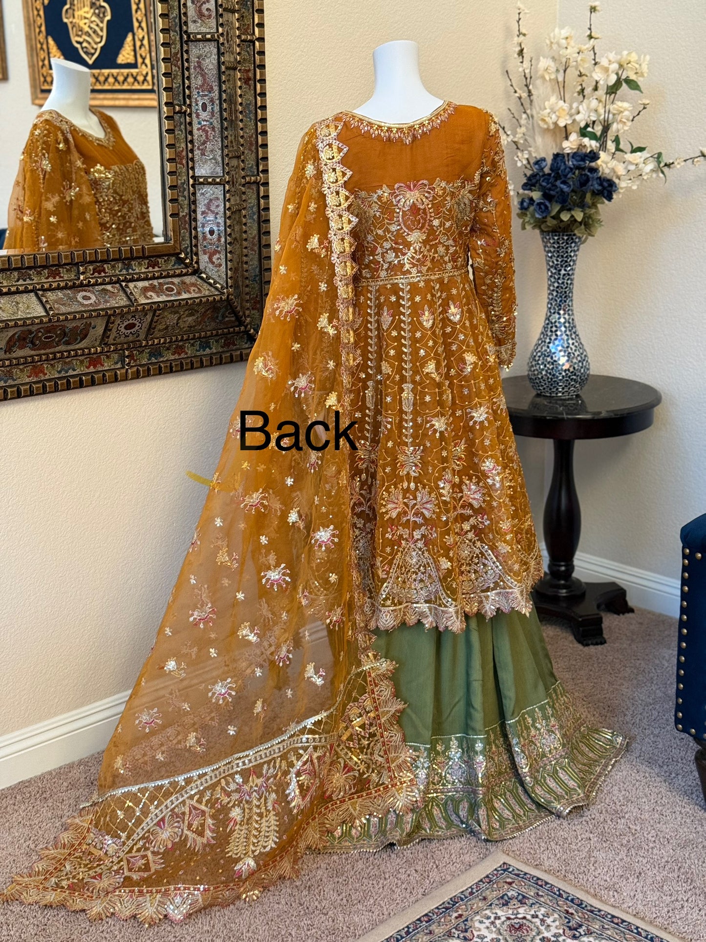Mustard Frock with Lengha