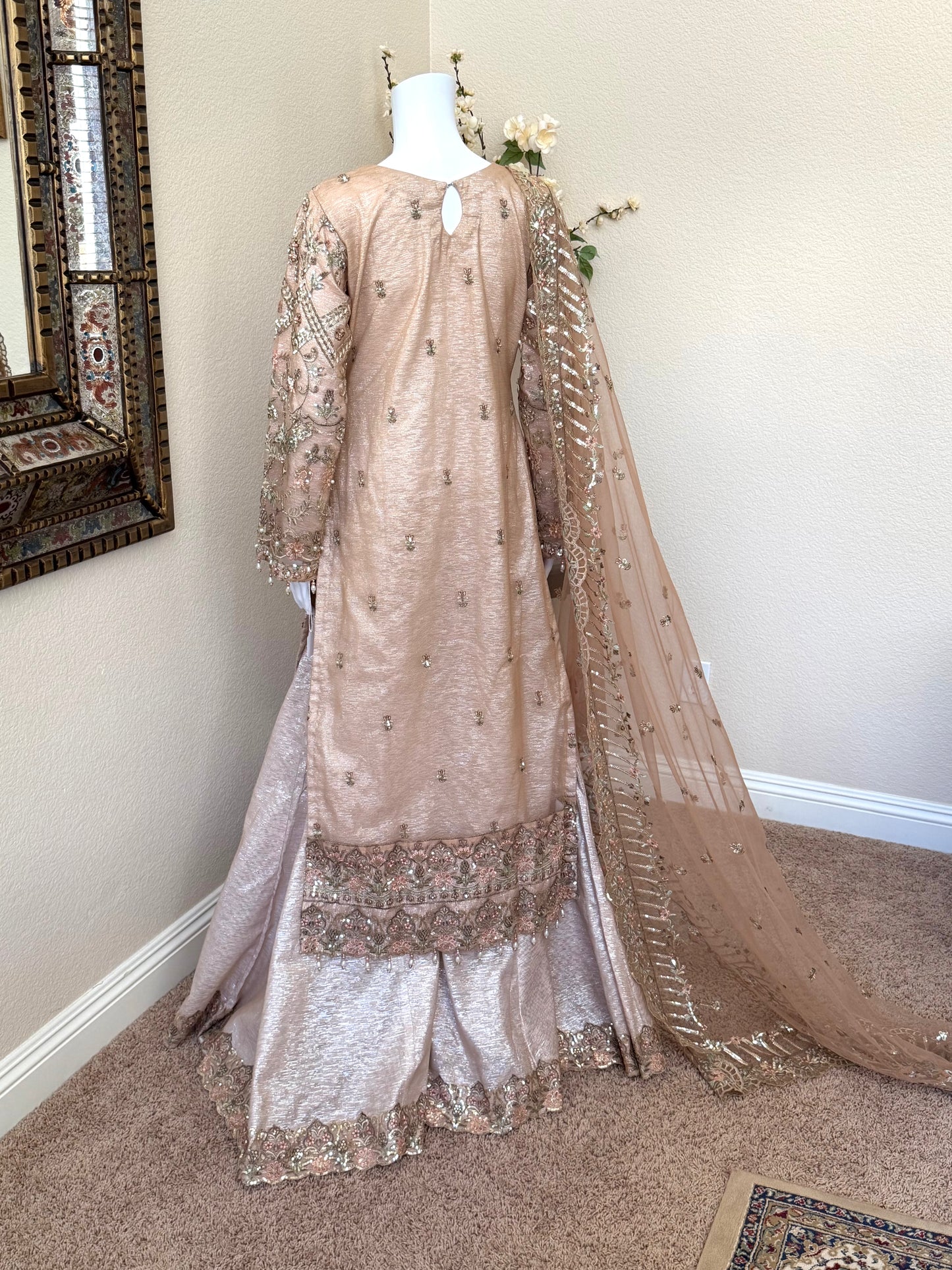 Beige Kameez with Plazzo
