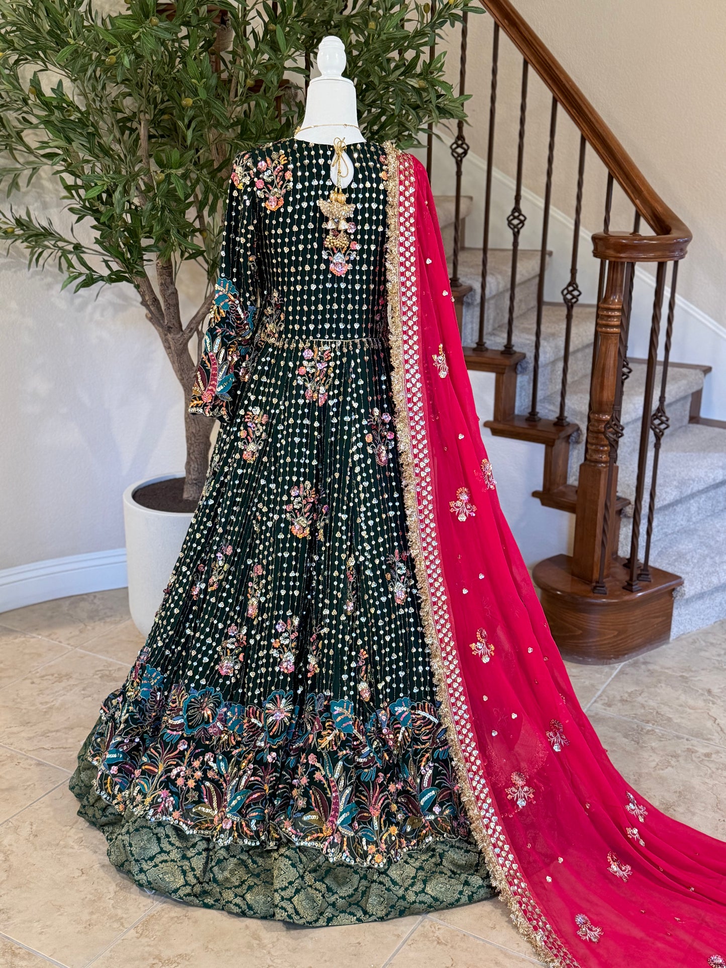 Bottle Green Maxi Gown