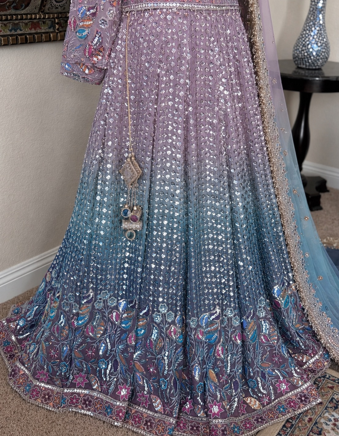 Lavender Blue Ombre Lengha