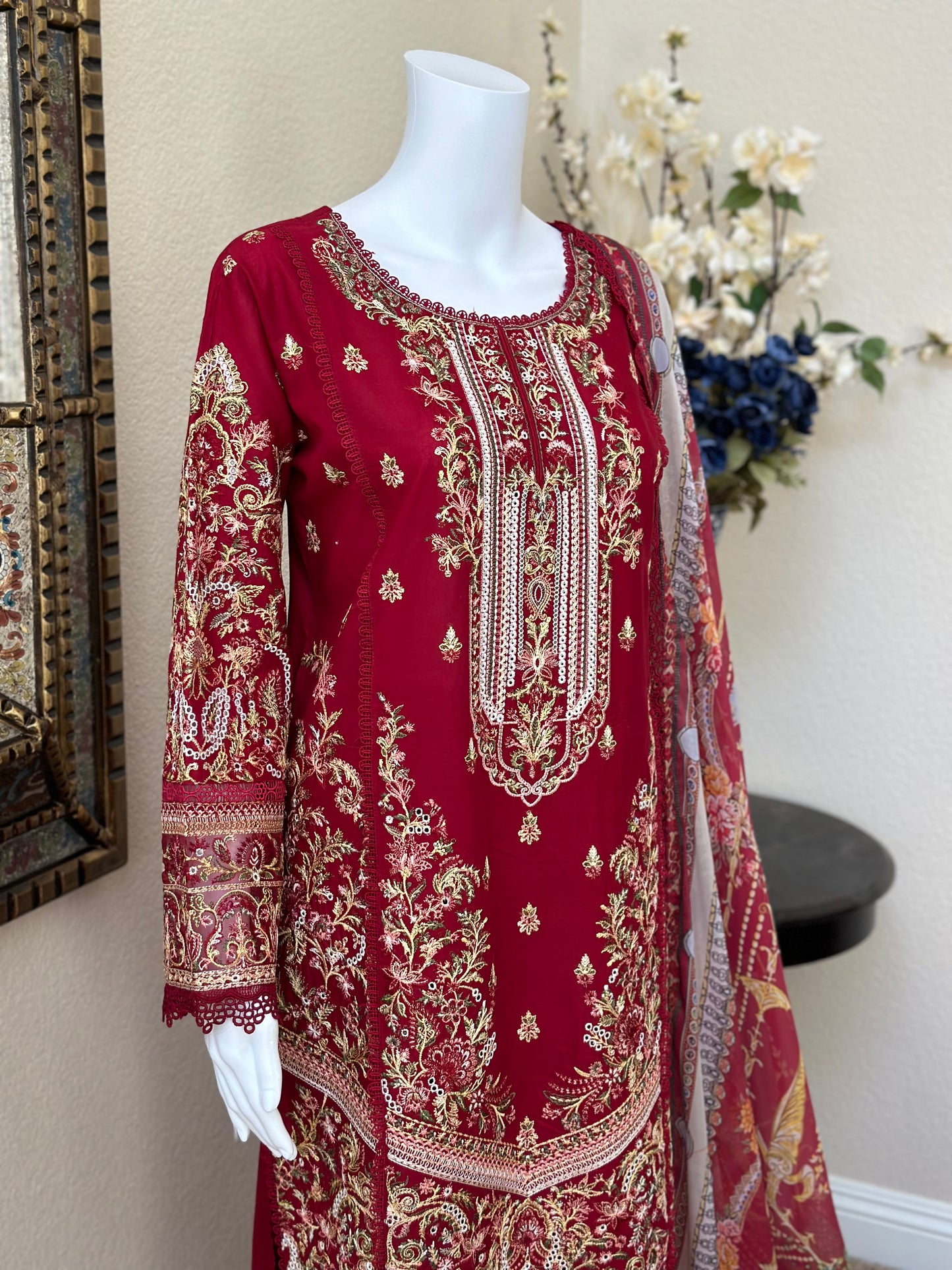 Red Kameez with Trouser