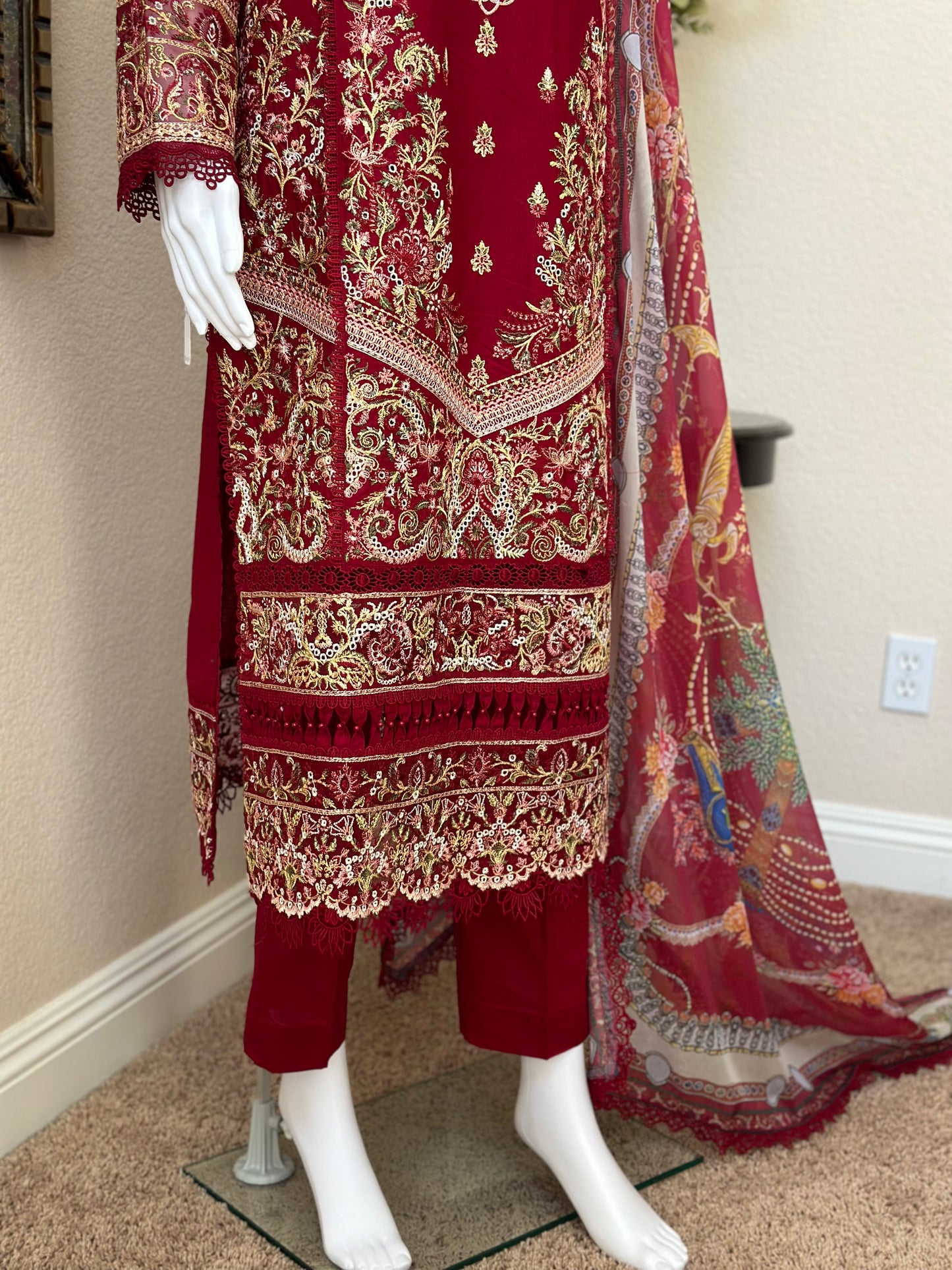 Red Kameez with Trouser