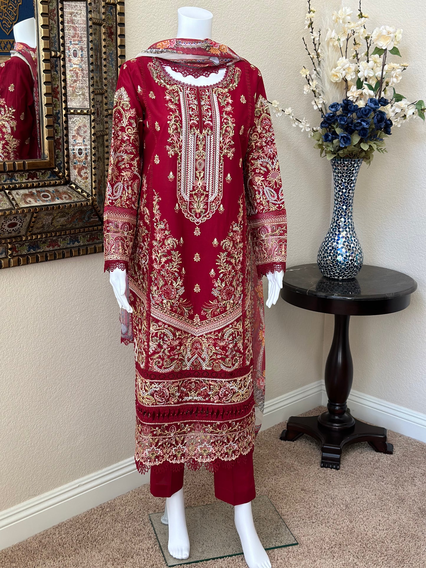 Red Kameez with Trouser