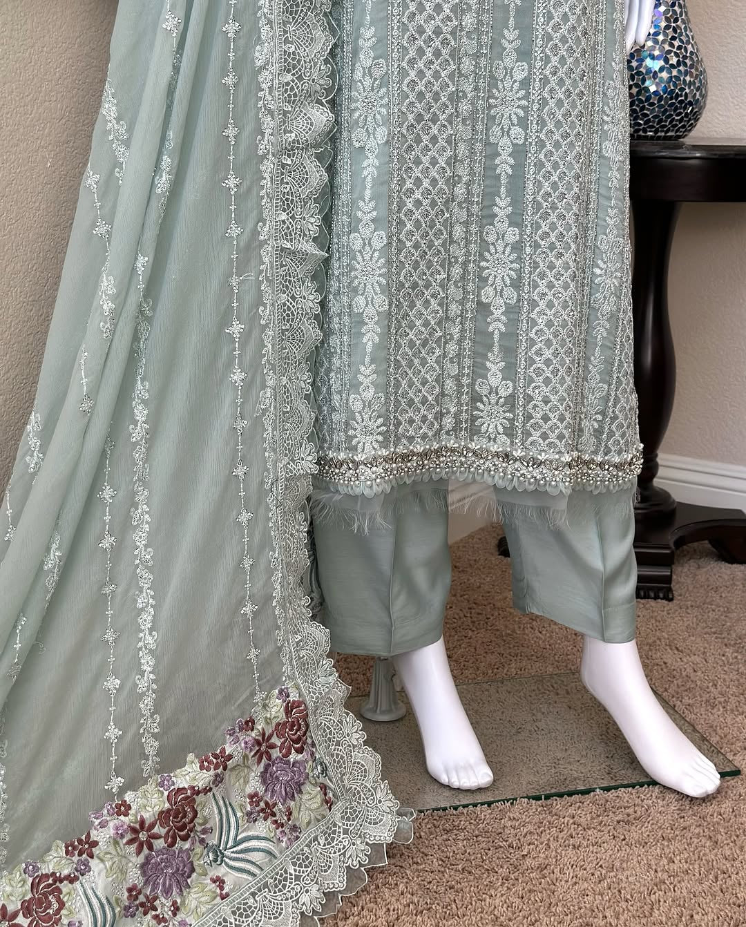 Light Blue Kameez With Trouser