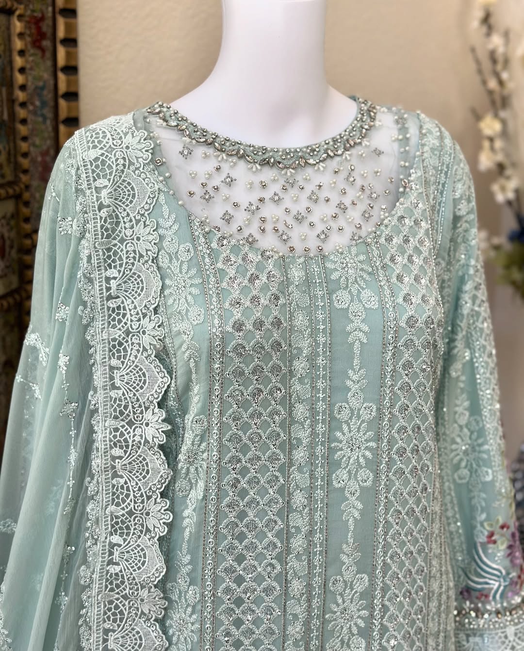 Light Blue Kameez With Trouser