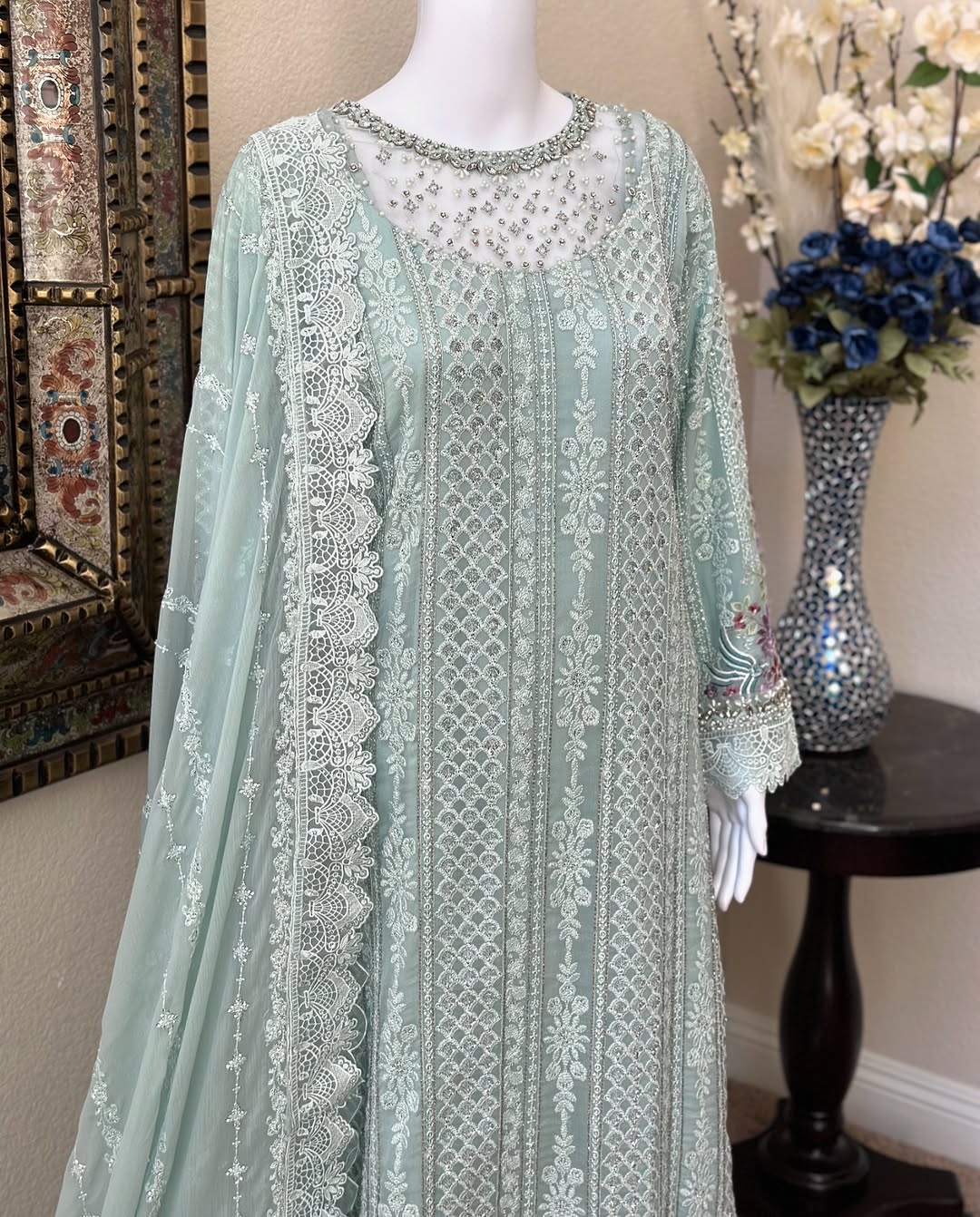 Light Blue Kameez With Trouser