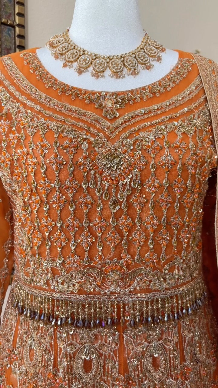 Rust Orange Maxi Gown