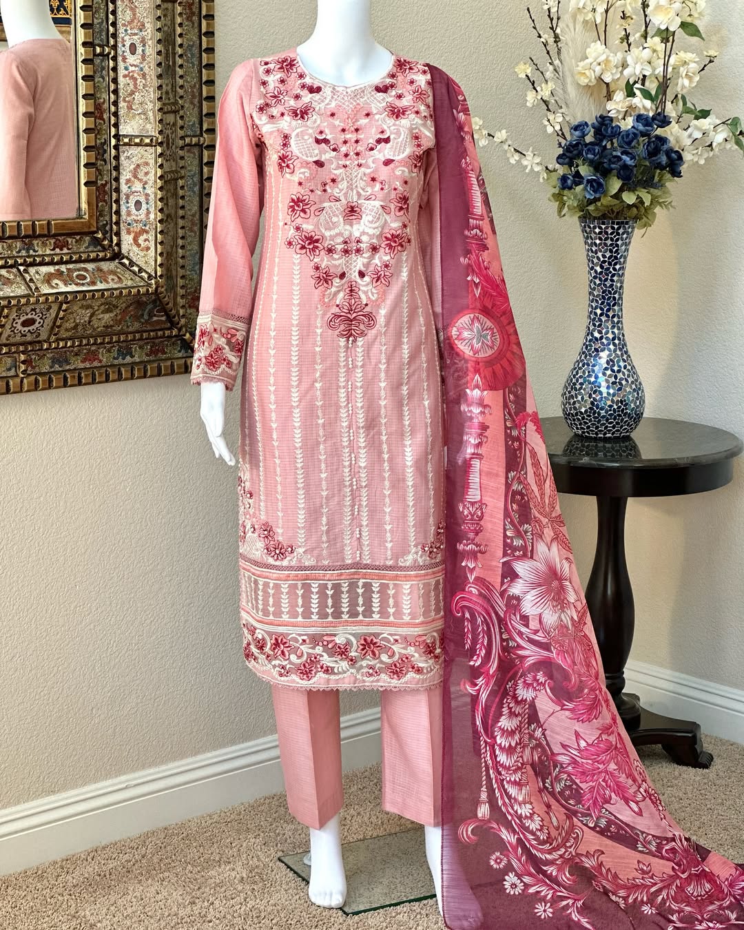 Pink Kameez with Trouser