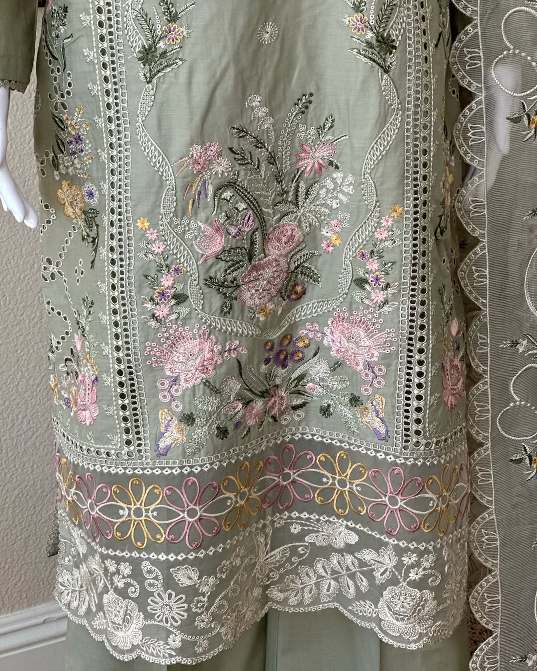 Pastel Green Kameez with Trouser