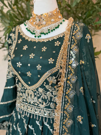 Mehndi Green Lengha