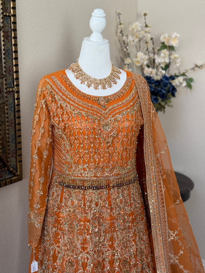 Rust Orange Maxi Gown