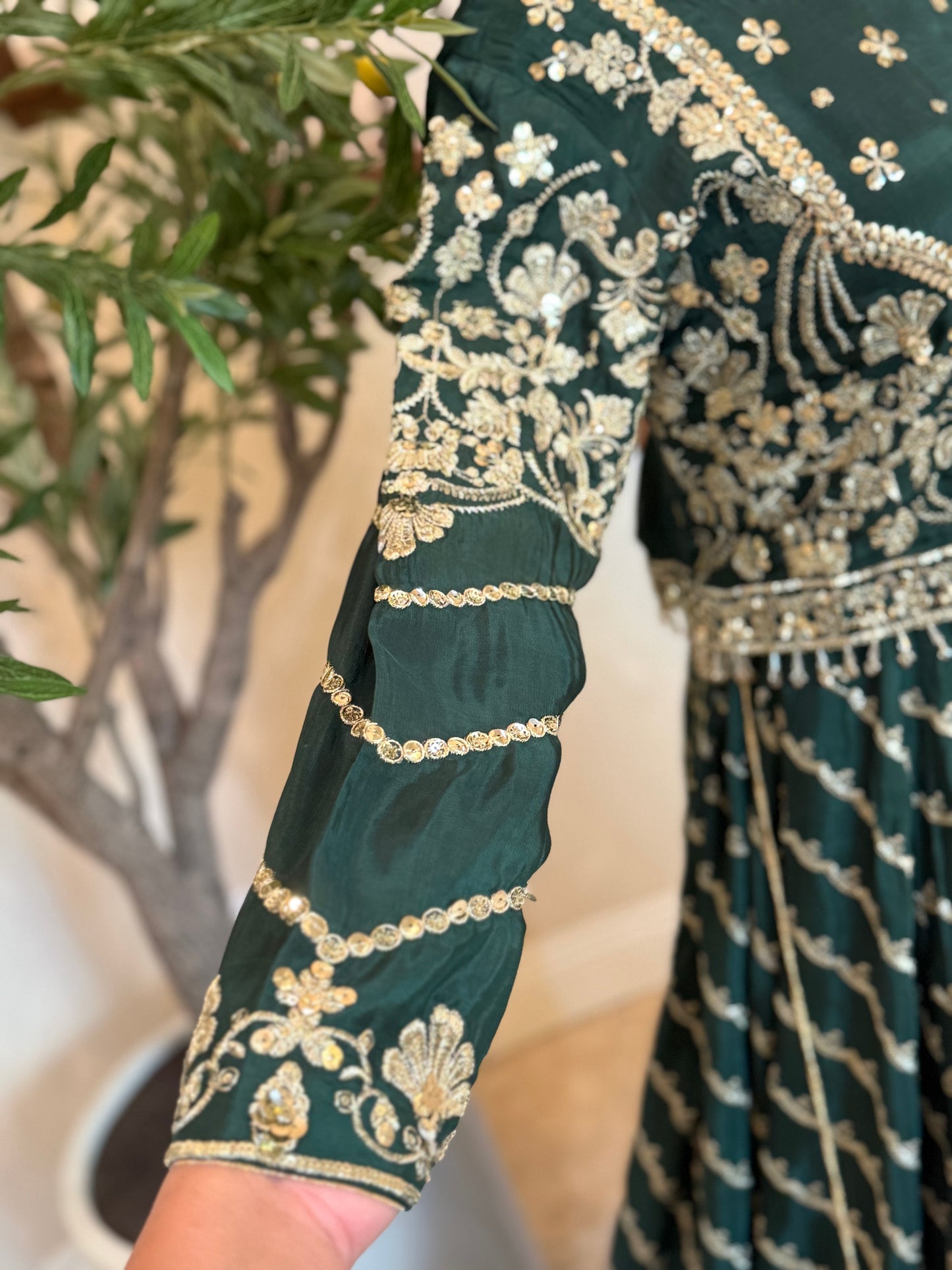 Mehndi Green Lengha