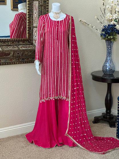 Magenta Plazzo Suit