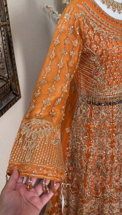 Rust Orange Maxi Gown