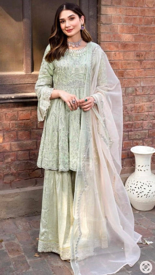 Pastel Green Gharara