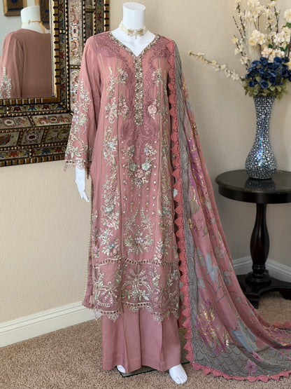 Rose Pink Kameez with Plazzo