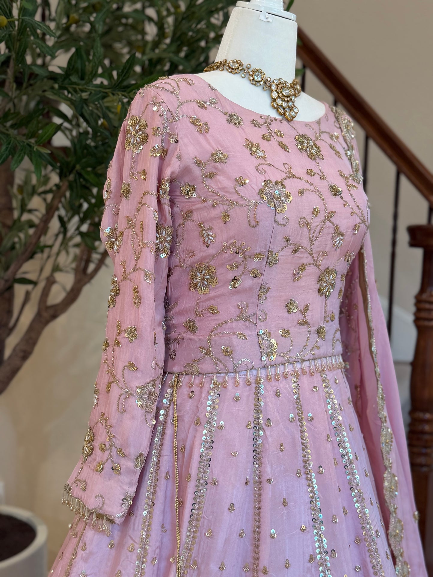 Heirloom Lengha - Blush Pink