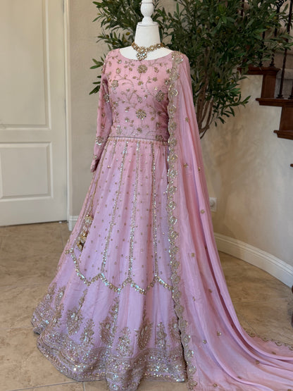 Heirloom Lengha - Blush Pink