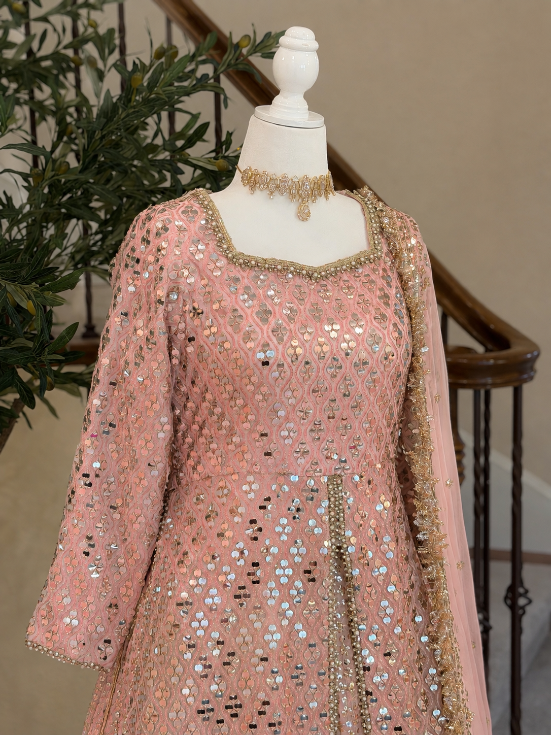Pink Open Maxi with Lengha