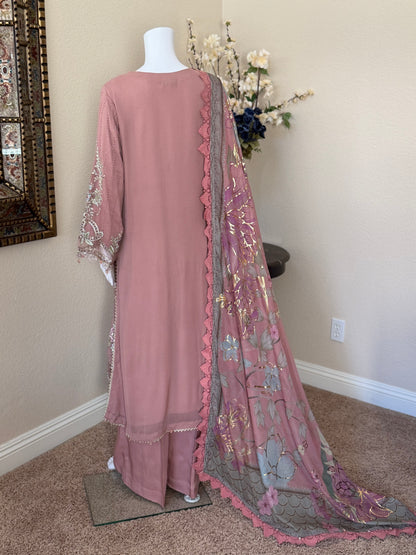 Rose Pink Kameez with Plazzo