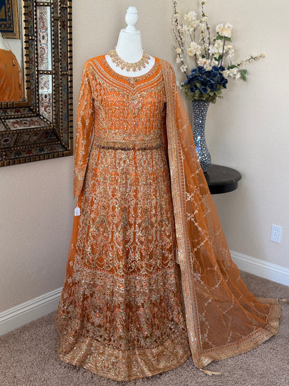 Rust Orange Maxi Gown