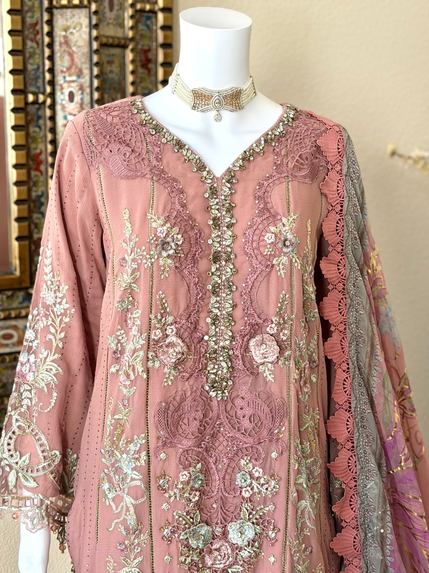 Rose Pink Kameez with Plazzo