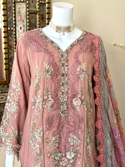 Rose Pink Kameez with Plazzo