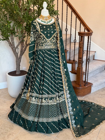 Mehndi Green Lengha