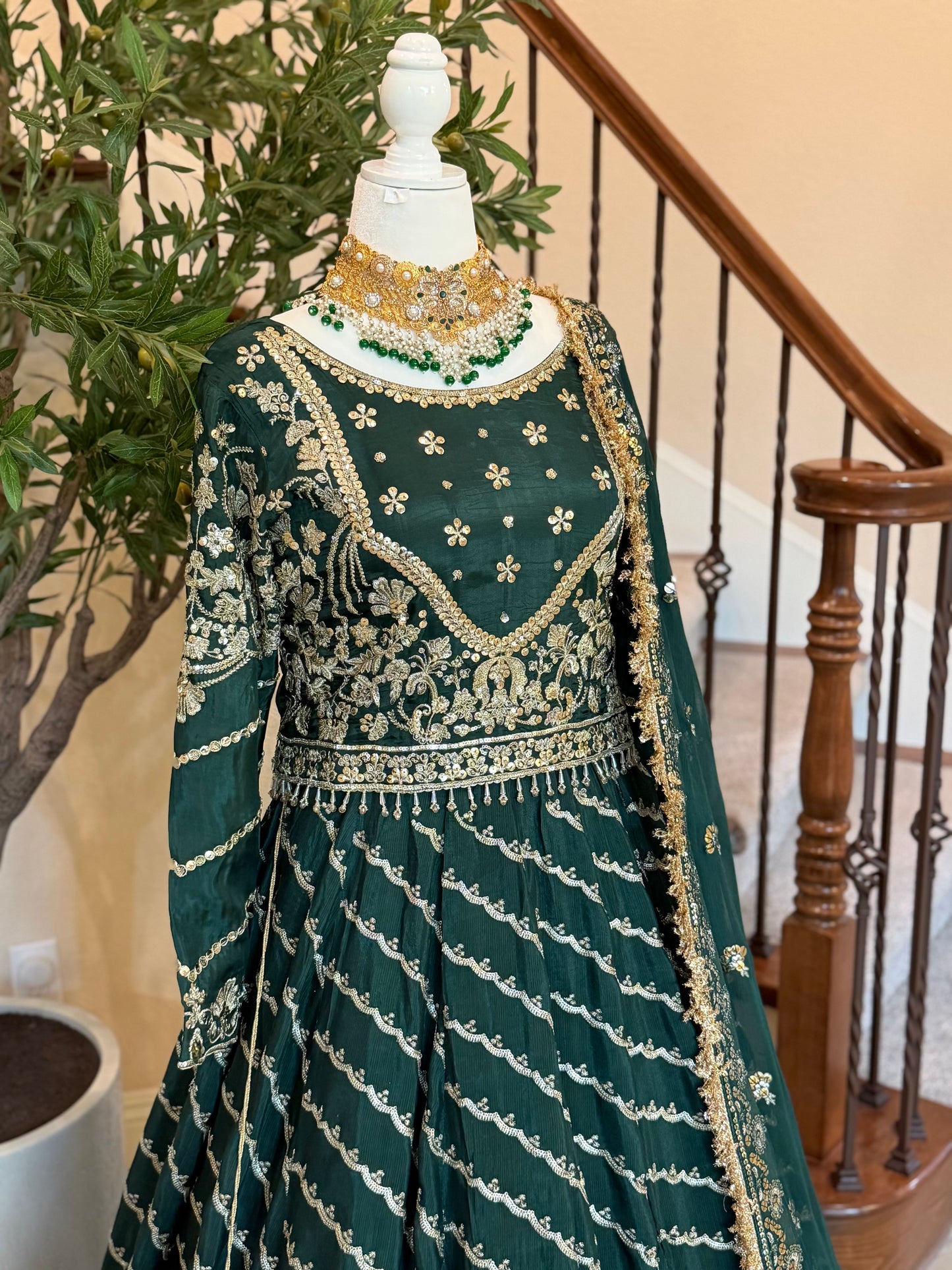 Mehndi Green Lengha