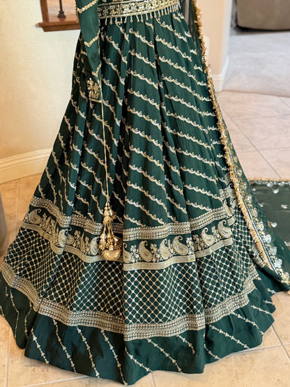 Mehndi Green Lengha