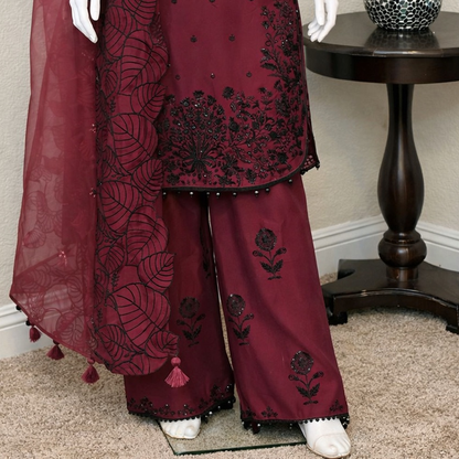 Maroon Kameez with Trouser