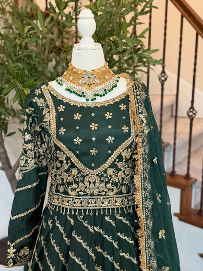 Mehndi Green Lengha
