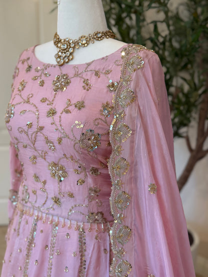 Heirloom Lengha - Blush Pink