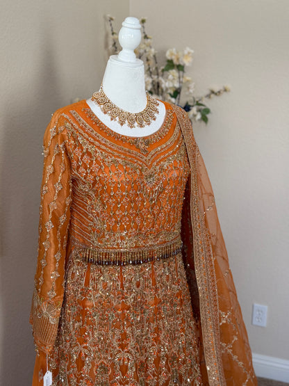 Rust Orange Maxi Gown