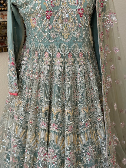 Pastel Teal Maxi Gown