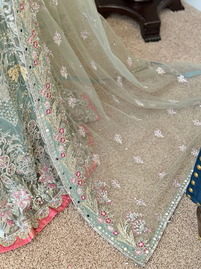 Pastel Teal Maxi Gown