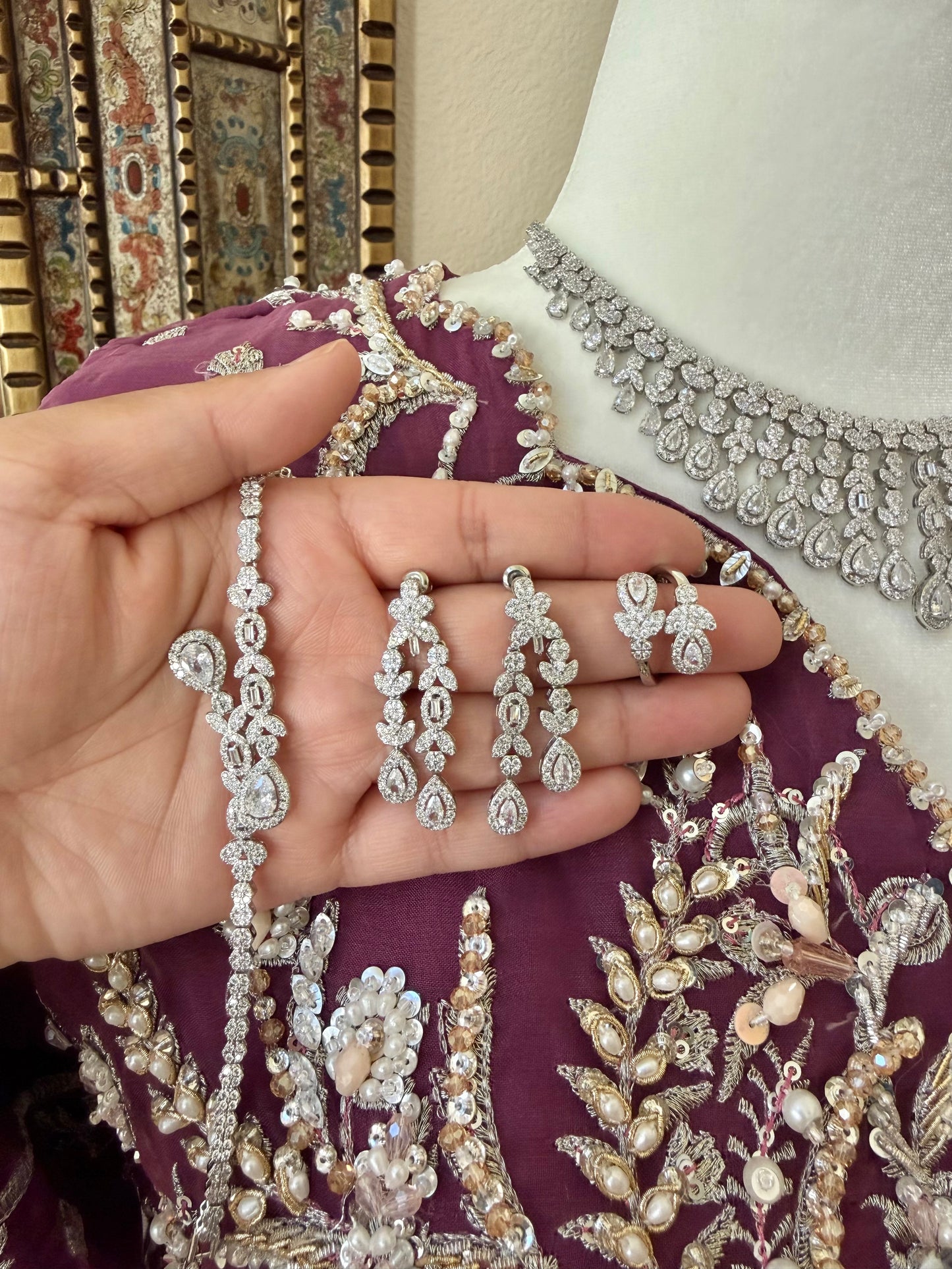 Silver Cascade Jewelry Set