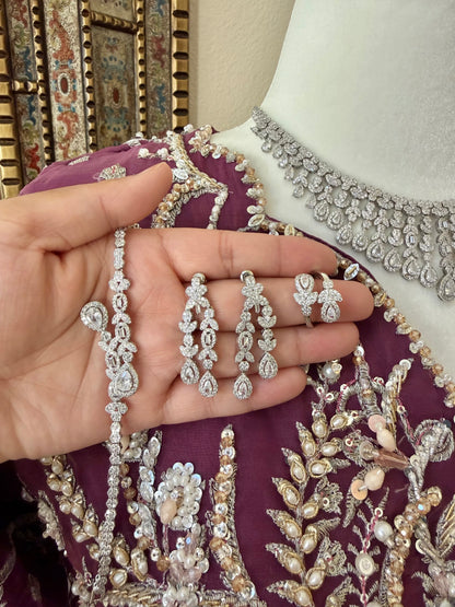 Silver Cascade Jewelry Set