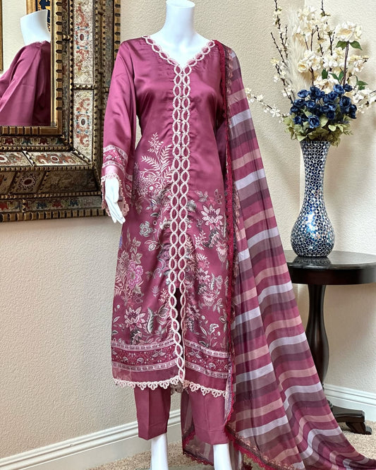 A-Line Silk Frock With Trouser
