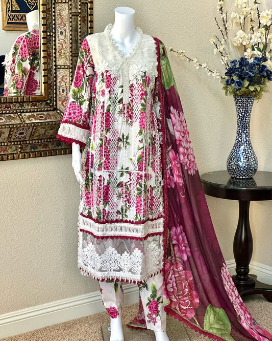 Floral Kameez with trouser