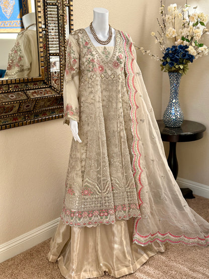 Off-White Angrahka with Lengha