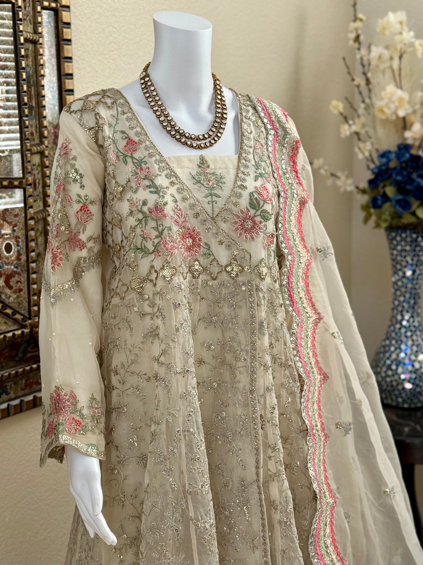 Off-White Angrahka with Lengha